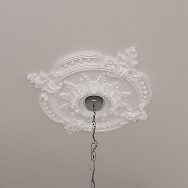 Ekena Millwork - CM28BE_P - 28 3/8"OD x 3 3/4"ID x 1 5/8"P Benson Classic Ceiling Medallion (Fits Canopies up to 6 1/2")