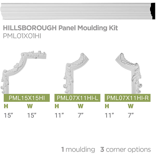 Ekena Millwork - SAMPLE-PML01X01HI - SAMPLE - 1 3/4"H x 5/8"P x 12"L Hillsborough Panel Moulding