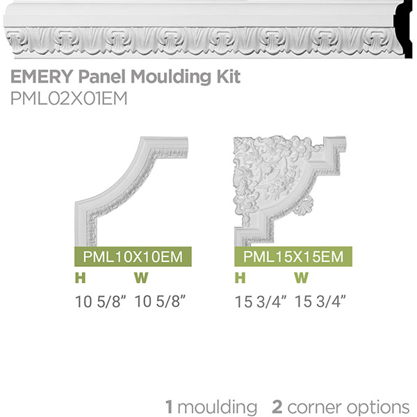 Ekena Millwork - PML02X01EM - 2 1/8"H x 7/8"P x 94 1/2"L Emery Panel Moulding
