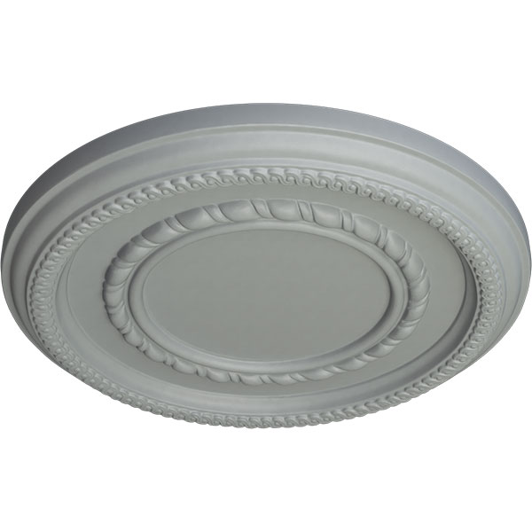 Ekena Millwork - CM12FE_P - 12 5/8"OD x 1 1/8"P Federal Roped Small Ceiling Medallion (Fits Canopies up to 6")