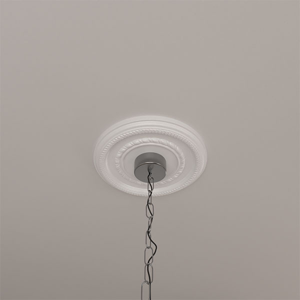 Ekena Millwork - CM12FE_P - 12 5/8"OD x 1 1/8"P Federal Roped Small Ceiling Medallion (Fits Canopies up to 6")