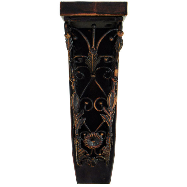 JKA Global Incorporated - JCOR3 - 4"W x 7 3/4"D x 13"H Baroque Rosette Corbel in Oiled Bronze (Loads up to 110lbs)