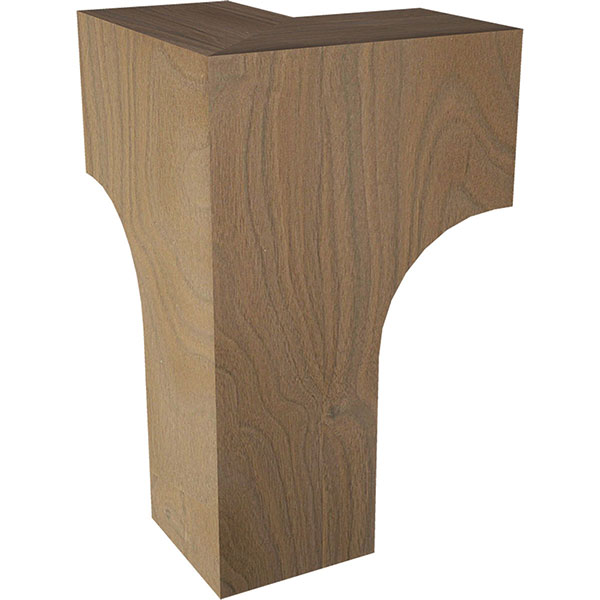 Brown Wood Products - BW01705175WL1 - 3 3/4"W x 3 3/4"D x 6"H Craftsman Corner Bun Foot, Walnut