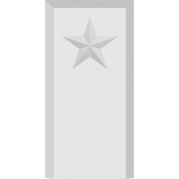 Ekena Millwork - PBPFOS07 - Standard Foster Star Plinth Block With Beveled Edge