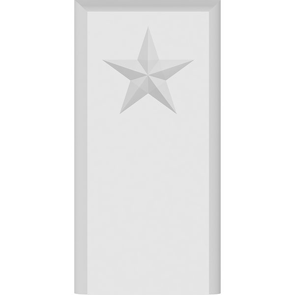 Ekena Millwork - PBPFOS08 - Standard Foster Star Plinth Block With Rounded Edge