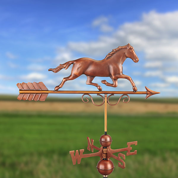 Good Directions - GD1974 - Galloping Horse Pure Copper Weathervane