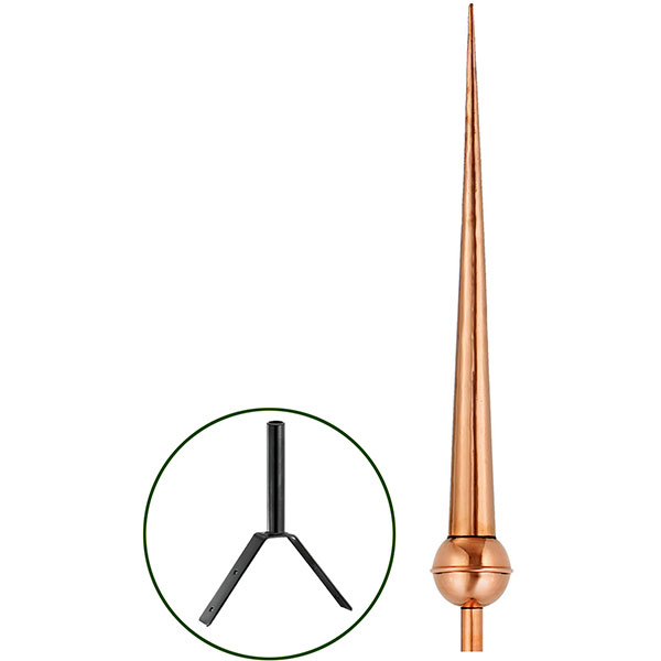 Good Directions - GD707 - 28" Gawain Pure Copper Rooftop Finial with Roof Mount