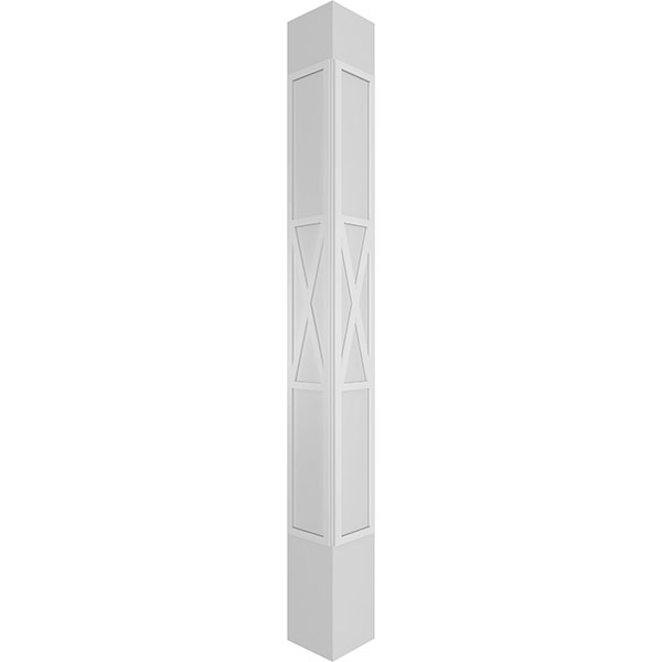Ekena Millwork - CCENXFH - Craftsman Classic Square Non-Tapered X-Board Farmhouse Fretwork Column
