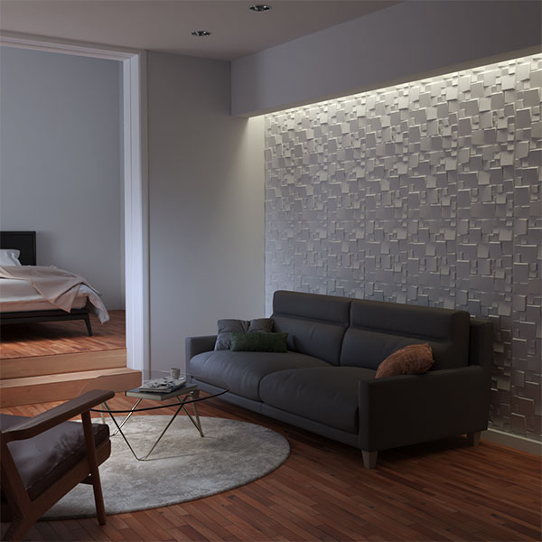 Ekena Millwork - WPMS - 19 5/8"W x 19 5/8"H Modern Square EnduraWall Decorative 3D Wall Panel