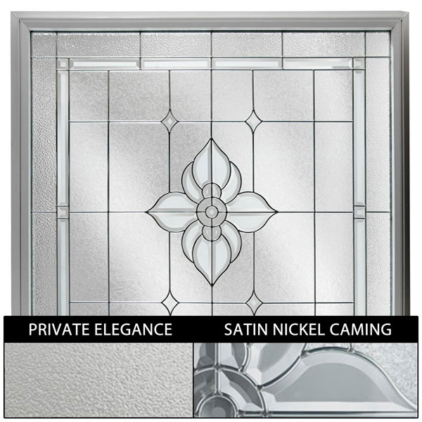 Hy-Lite - DF4848SPFLPENK - Rough Opening: 48"W x 48"H (Actual Size: 47 1/2"W x 47 1/2"H) Large Spring Flower Window with Private Elegance, Satin Nickel