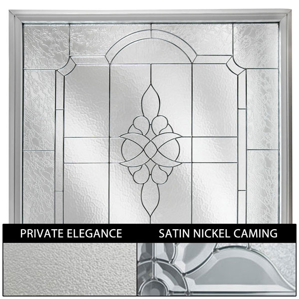 Hy-Lite - DF4848VICTPESK - Rough Opening: 48"W x 48"H (Actual Size: 47 1/2"W x 47 1/2"H) Large Victorian Window with Private Elegance, Satin Nickel