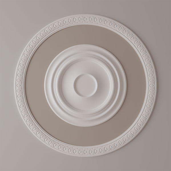Ekena Millwork - CR20EG_P - 42"OD x 36"ID x 3"W x 3/4"P Egg and Dart Ceiling Ring