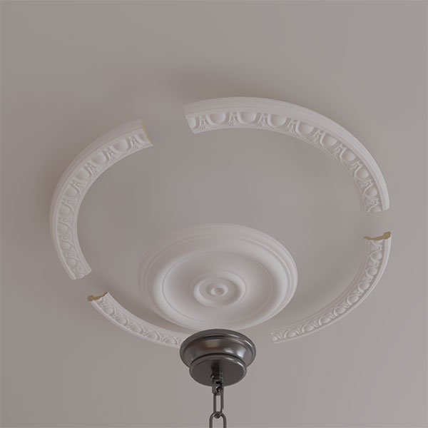 Ekena Millwork - CR23EG_P - 23 3/4"OD x 19 3/4"ID x 2"W x 3/4"P Egg and Dart Ceiling Ring