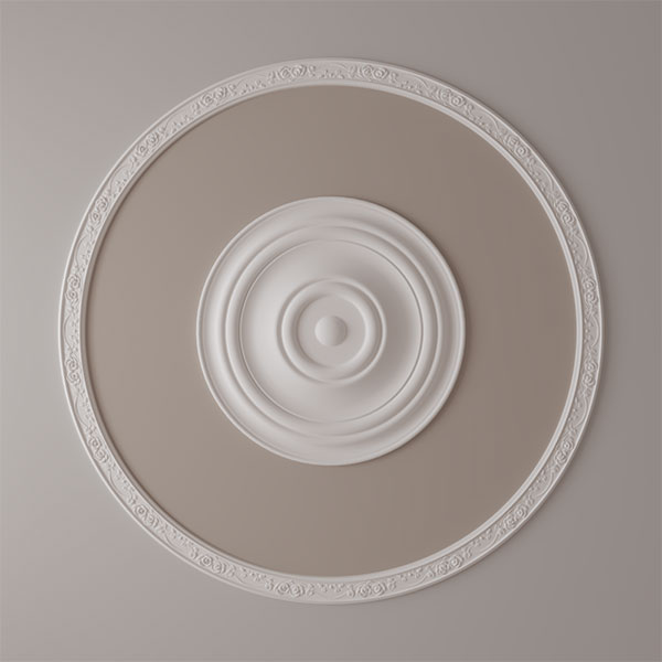 Ekena Millwork - CR32RO_P - 64"OD x 57 1/2"ID x 3 1/4"W x 7/8"P Rose Ceiling Ring