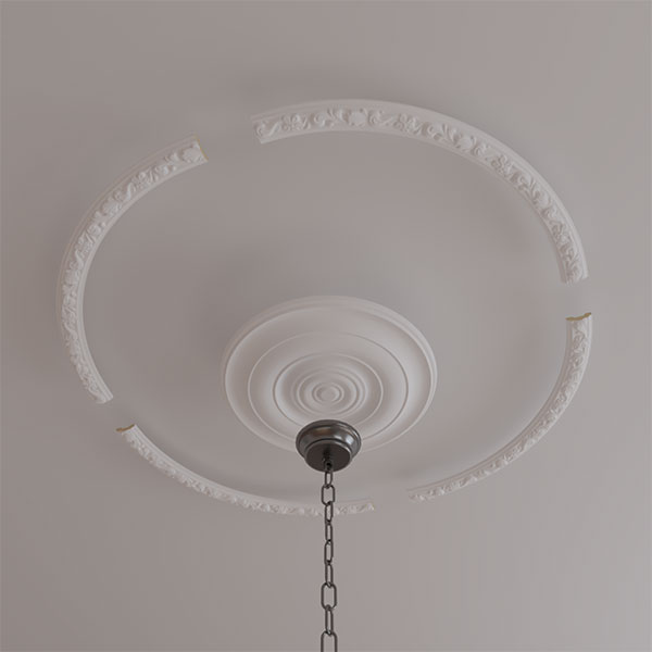 Ekena Millwork - CR39SU_P - 40"OD x 36"ID x 2"W x 7/8"P Sussex Floral Ceiling Ring