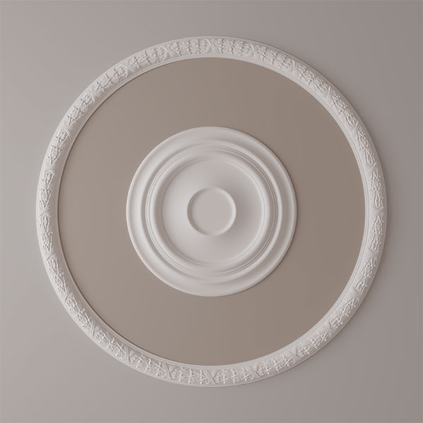 Ekena Millwork - CR50DU_P - 50"OD x 44"ID x 3"W x 1 1/4"P Dublin Leaves Ceiling Ring
