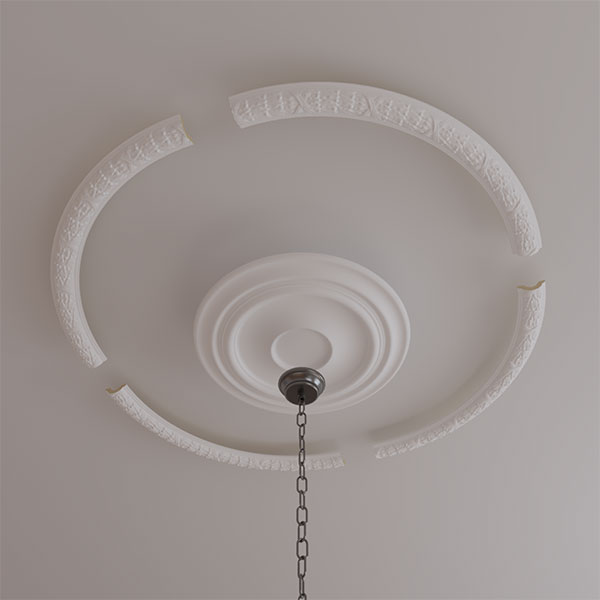 Ekena Millwork - CR50DU_P - 50"OD x 44"ID x 3"W x 1 1/4"P Dublin Leaves Ceiling Ring