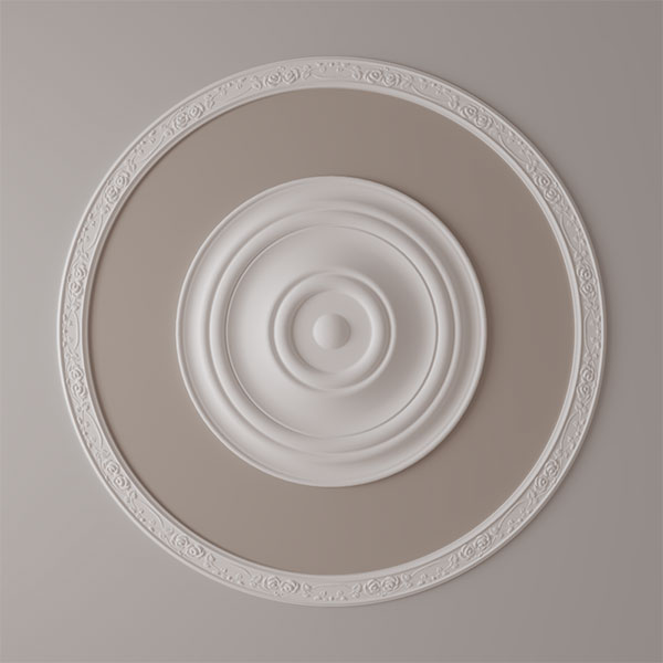 Ekena Millwork - CR59FL_P - 55 3/4"OD x 52 1/4"ID x 3 1/4"W x 3/4"P Flower Ceiling Ring