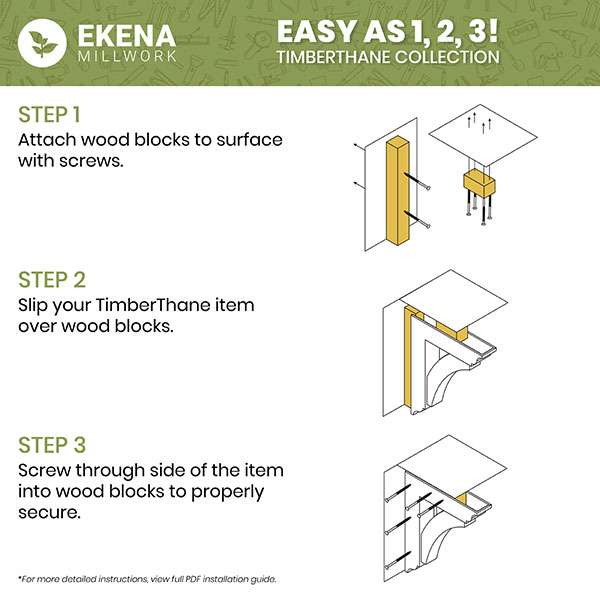 Ekena Millwork - CORURMED - Mediterranean Rough Cedar Woodgrain TimberThane Corbel, Primed Tan
