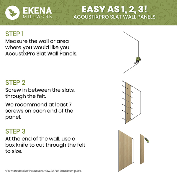 Ekena Millwork - SWARCV - AcoustixPro Noise Cancelling Concave Slat Wall Panel