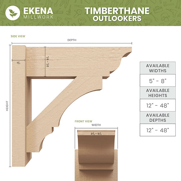 Ekena Millwork - OUTURFST04 - Funston Traditional Rough Cedar Woodgrain TimberThane Outlooker