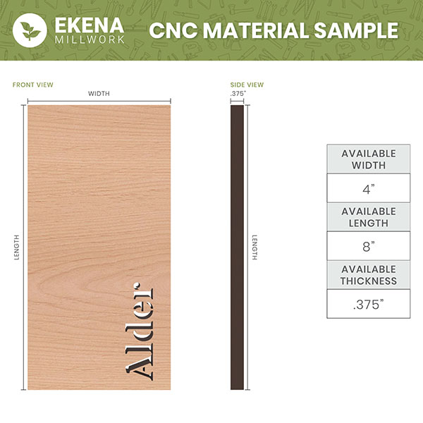 Ekena Millwork - CNC-SAMPLE - 4"W X 8"L CNC Material Sample