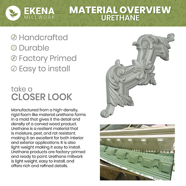 Ekena Millwork - BBD03X01IS - 3 3/4"H x 5/8"P x 96"L Isadora Baseboard Moulding