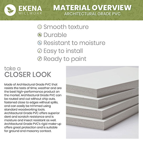 Ekena Millwork - SWPMDD - Midland PVC Adjustable Decorative Slat Wall Panel Kit