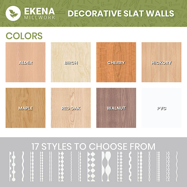 Ekena Millwork - SWPMDD - Midland PVC Adjustable Decorative Slat Wall Panel Kit