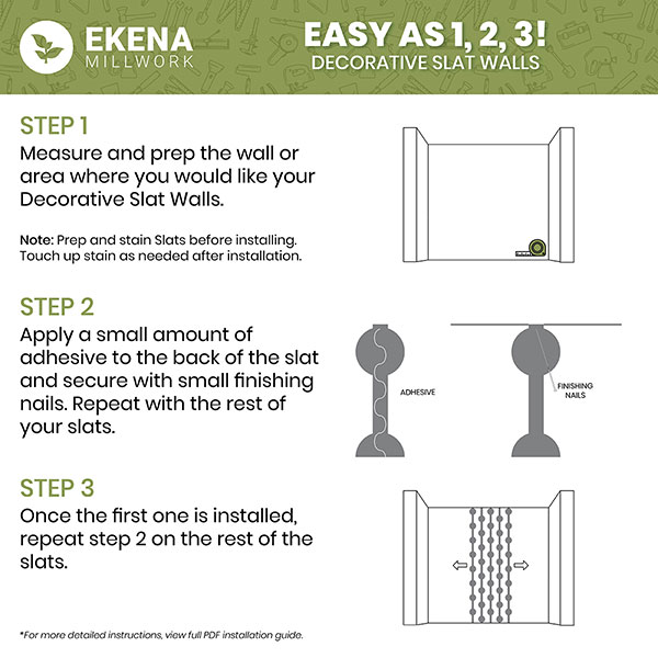 Ekena Millwork - SWPWBH - Wabash PVC Adjustable Decorative Slat Wall Panel Kit