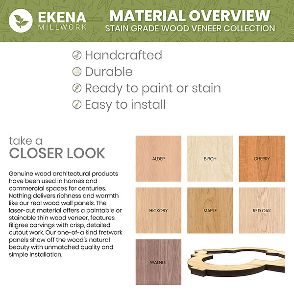 Ekena Millwork - SWWOZK - Ozark Adjustable Wood Decorative Slat Wall Panel Kit