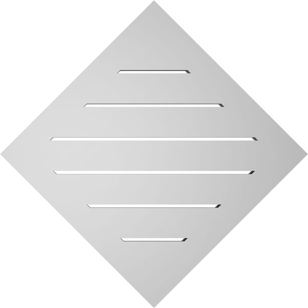 Ekena Millwork - GVSDI02 - Diamond Surface Mount Signature Urethane Gable Vent Functional Brickmould Frame, Primed Tan