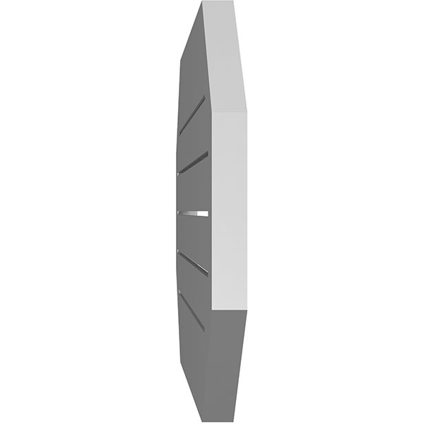 Ekena Millwork - GVSOH02 - Horizontal Elongated Octagon Surface Mount Signature Urethane Gable Vent Brickmould Frame, Primed Tan