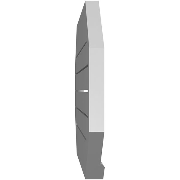 Ekena Millwork - GVSOH03 - Horizontal Elongated Octagon Surface Mount Signature Urethane Gable Vent Brickmould Sill Frame, Primed Tan