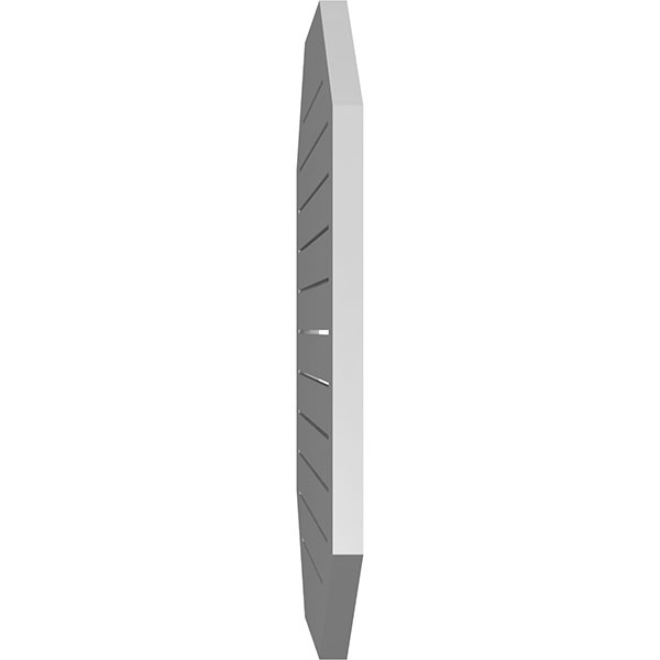 Ekena Millwork - GVSOV02 - Vertical Elongated Octagon Surface Mount Signature Urethane Gable Vent Brickmould Frame, Primed Tan