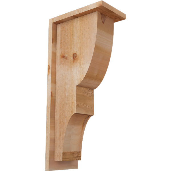 Rectangular Corbel Rustic Wood Corbel w/Backplate, Ridgewood Style, 6