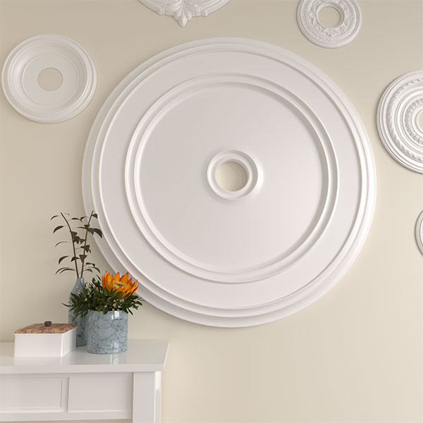 Ekena Millwork - CM41CL_P - 41 1/8"OD x 4"ID x 2 1/8"P Classic Ceiling Medallion (Fits Canopies up to 5 1/2")