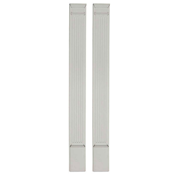  - PIL08X100X02-2 - 8"W x 100"H x 2 3/4"D with 14" Attached Plinth, Fluted Pilaster (pair)