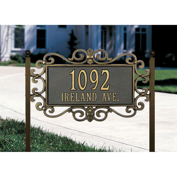 Whitehall Products LLC - WH5524 - 17 1/2"W x 11"H x 1/2"D Mears Fretwork Two Line Lawn Plaque