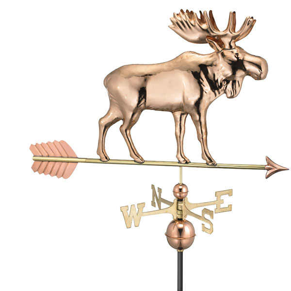 Good Directions - GD9557PA - Moose Weathervane with Arrow - Pure Copper