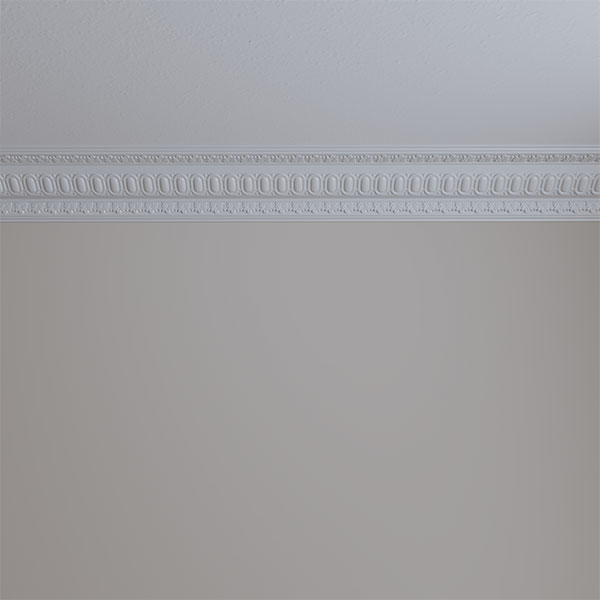 Ekena Millwork - MLD03X03X05EG - 4"H x 4"P x 5 3/4"F x 94 1/2"L, (1 1/4" Repeat), Egg and Dart Crown Moulding