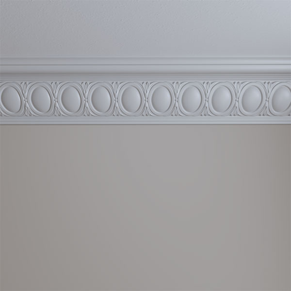 Ekena Millwork - MLD06X07X10EG - 6 3/4"H x 7 3/4"P x 10 1/4"F x 94 1/2"L, (4 3/8" Repeat), Egg and Dart Crown Moulding