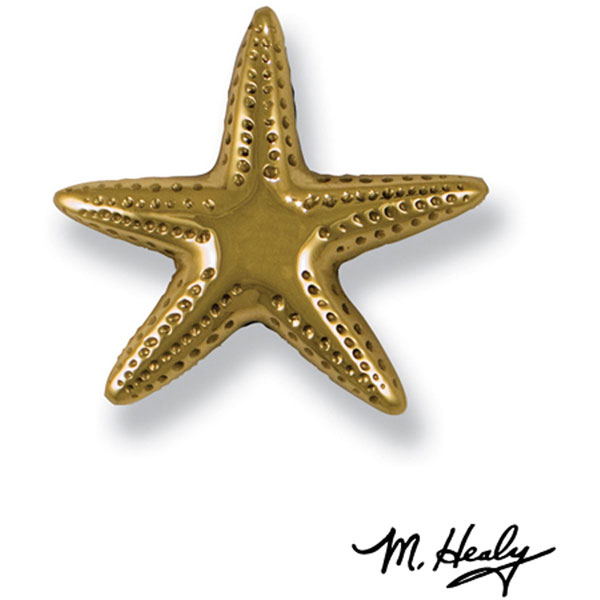 Michael Healy Designs - MHR03 - 3 1/4"W x 3"H Michael Healy Starfish Doorbell Ringer, Brass