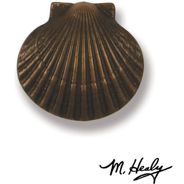 Michael Healy Designs - MHR61 - 3"W x 3"H Michael Healy Scallop Doorbell Ringer, Oiled Bronze