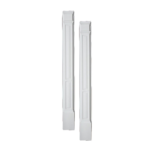 Fypon, Ltd. - PIL5X90DP - 5 1/4"W x 90"H x 1 5/8"P Double Panel Pilaster w/ Plinth Block (Set of 2)
