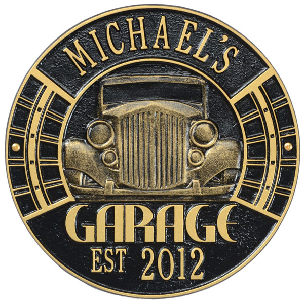 Whitehall Products LLC - WH2821 - 11 1/2"W x 11 1/2"H Vintage Car Garage Plaque Two Line