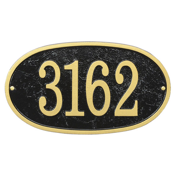 Whitehall Products LLC - WHFEO1 - 12"W x 6 3/4"H Fast & Easy Oval House Numbers Plaque