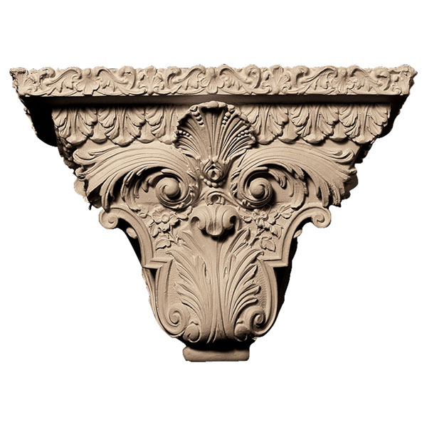 Pearlworks - SCON-100 - Approx. 12" x 9" x 7" Wall sconce with shell and acanthus.