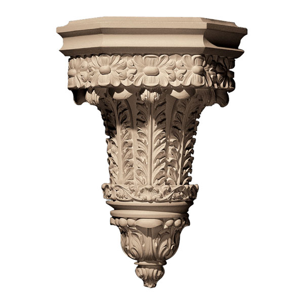 Pearlworks - SCON-101 - Approx. 10-1/4" 14-1/2" x 7" Wall sconce with acanthus and florets.