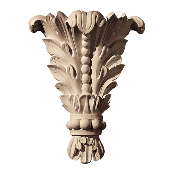 Pearlworks - SCON-102 - Approx. 8" x 10" x 4" Wall sconce with acanthus and beads.